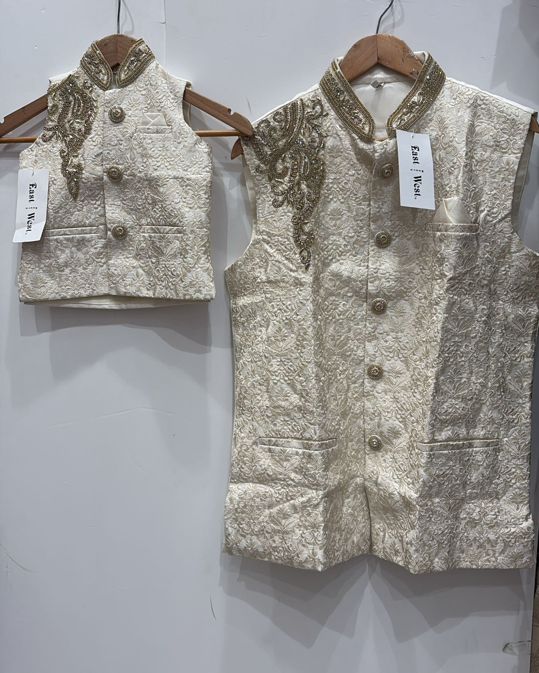 NW02 - CREAM EMBROIDERED WAISTCOAT