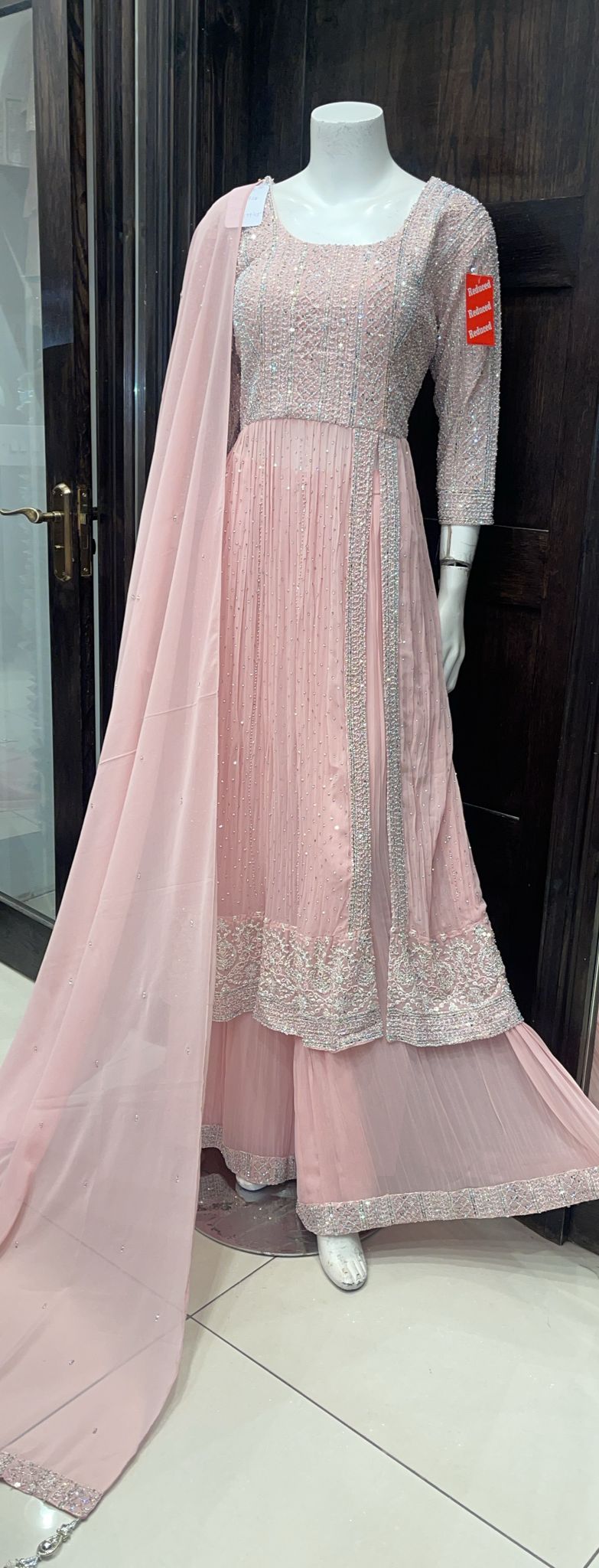 EMBROIDERED GEORGETTE SHARARA SUIT 0162A