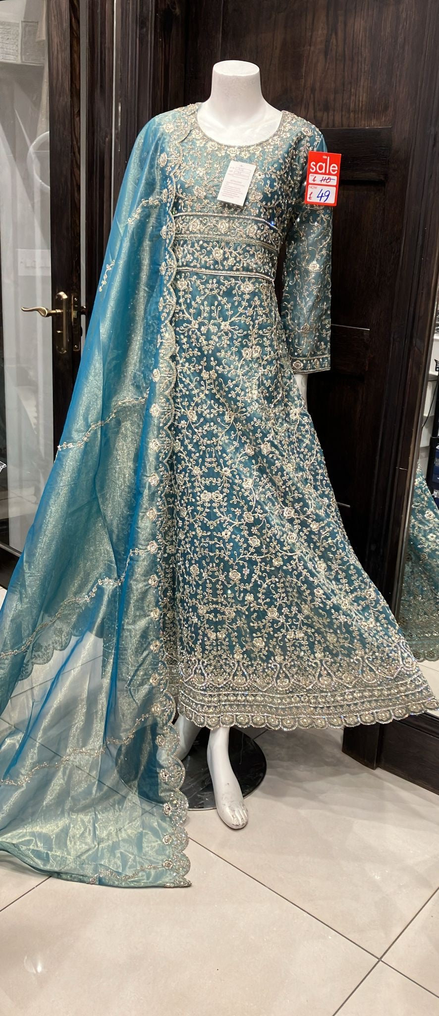 EMBROIDERED ORGANZA DRESS 3 PIECE 344D