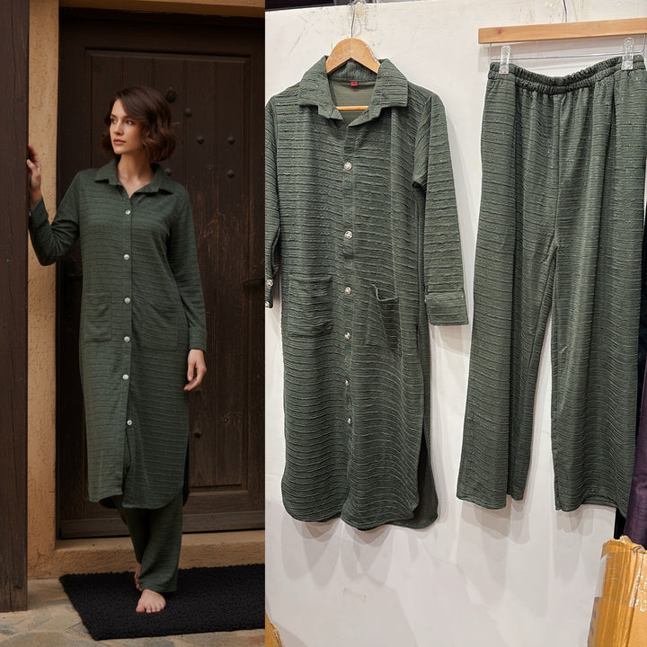 LC02 - GREEN WINTER LYCRA CO-ORD SETS