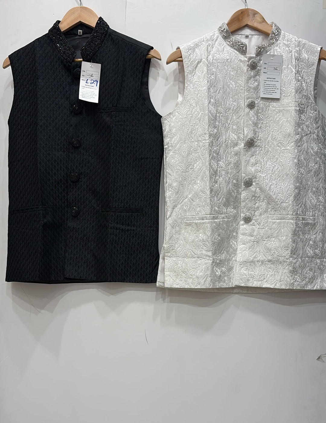 CW39-49 - EMBROIDERED & HAND EMBELLISHED WAISTCOAT