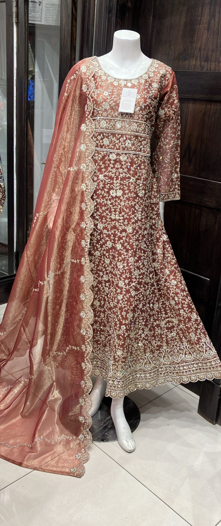 EMBROIDERED ORGANZA DRESS 3 PIECE 344C