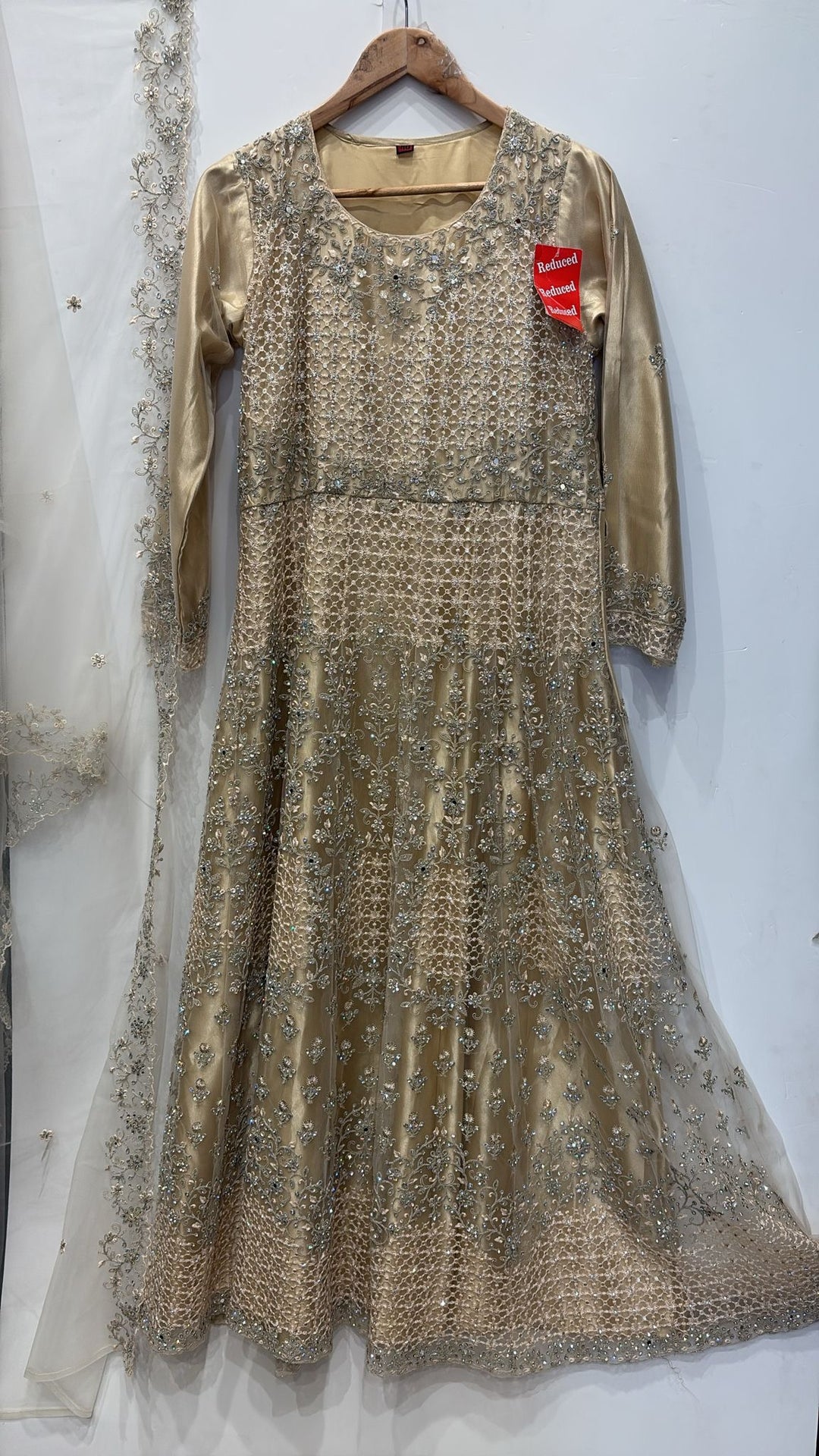 0187B - EMBROIDERED & EMBELLISHED NET DRESS