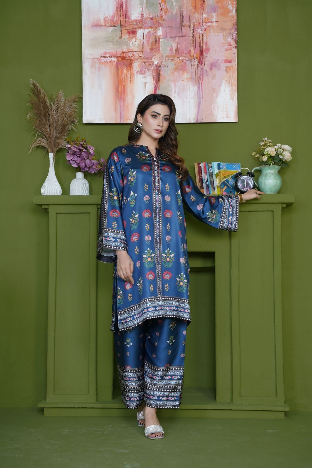 Sh05- SHAMOZ SILK PRINT CO-ORD 2 PIECE