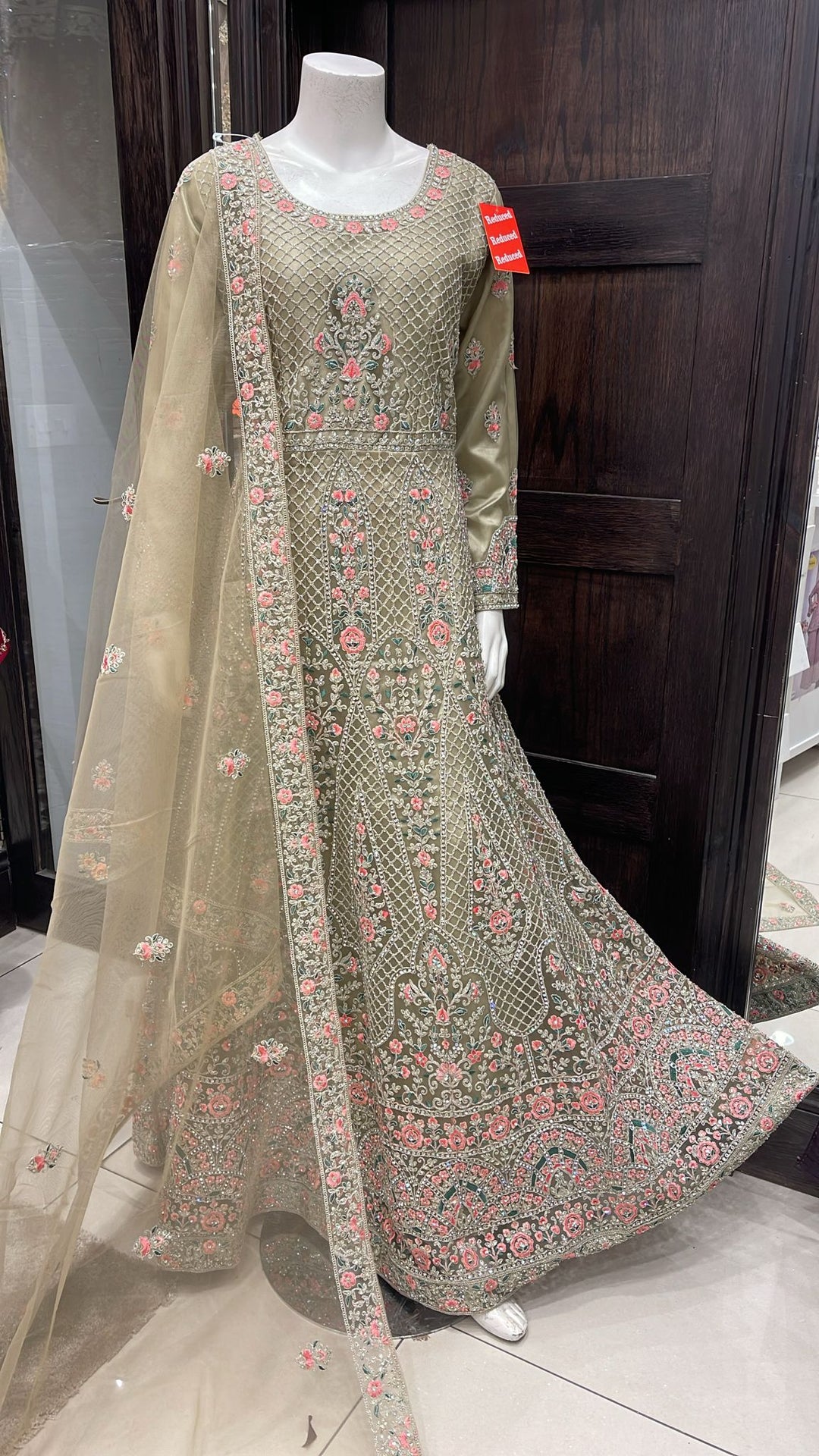 EMBROIDERED & EMBELLISHED NET DRESS NC924