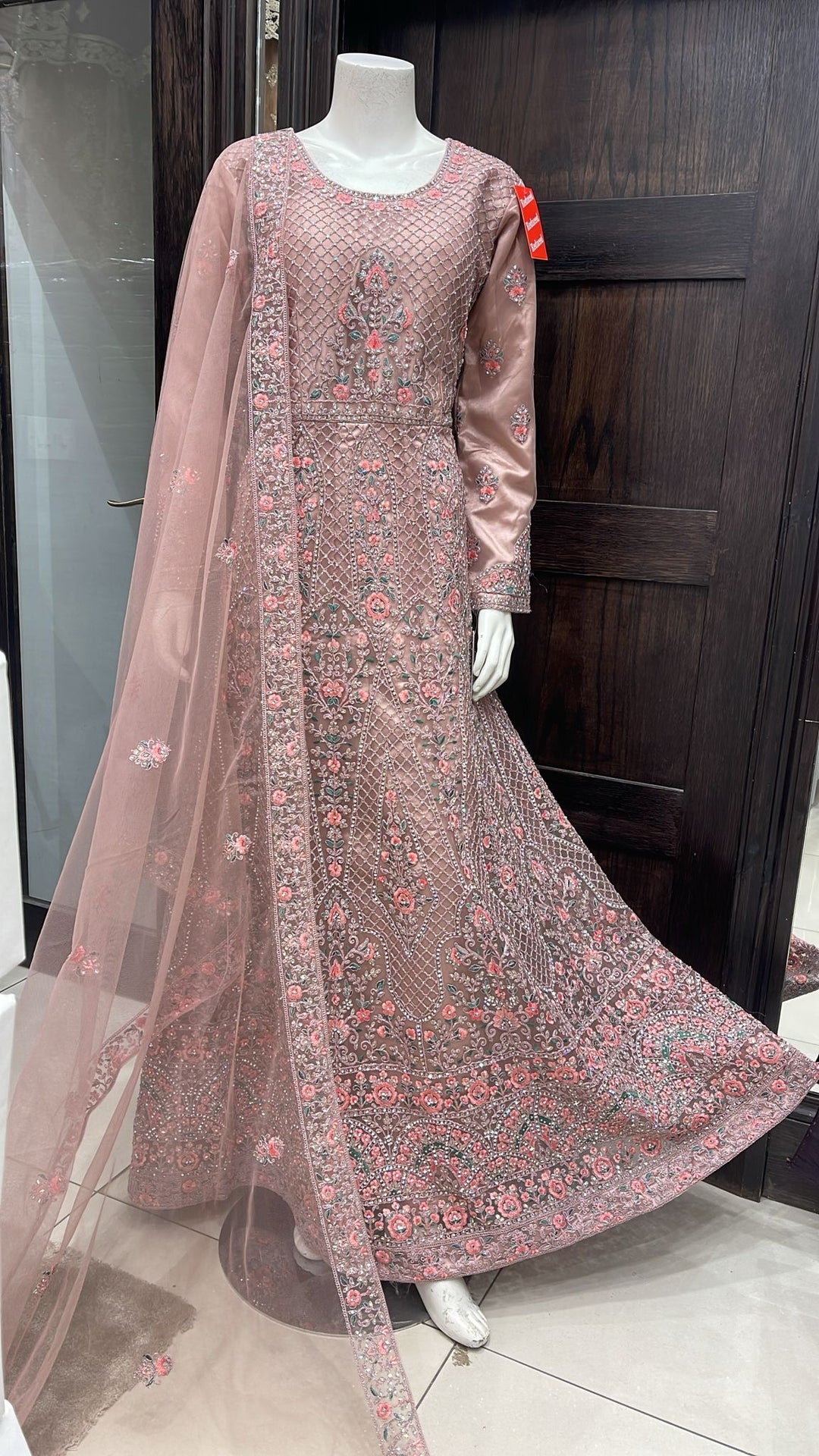 EMBROIDERED & EMBELLISHED NET DRESS NC921