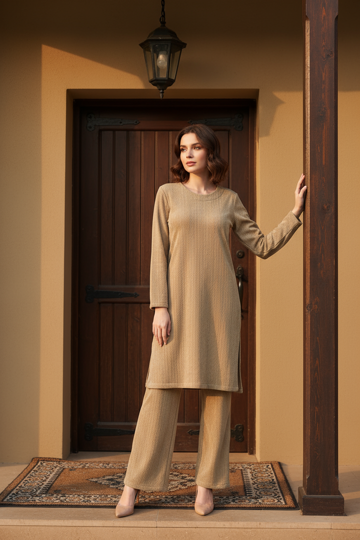 LIGHT GREEN WINTER STRETCH JERSEY CO-ORD SETS JV05G