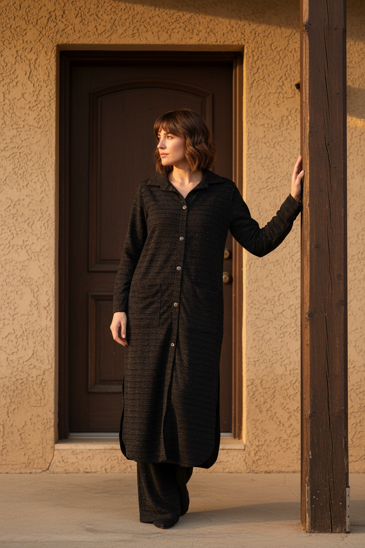 LC05 - BLACK WINTER LYCRA CO-ORD SETS