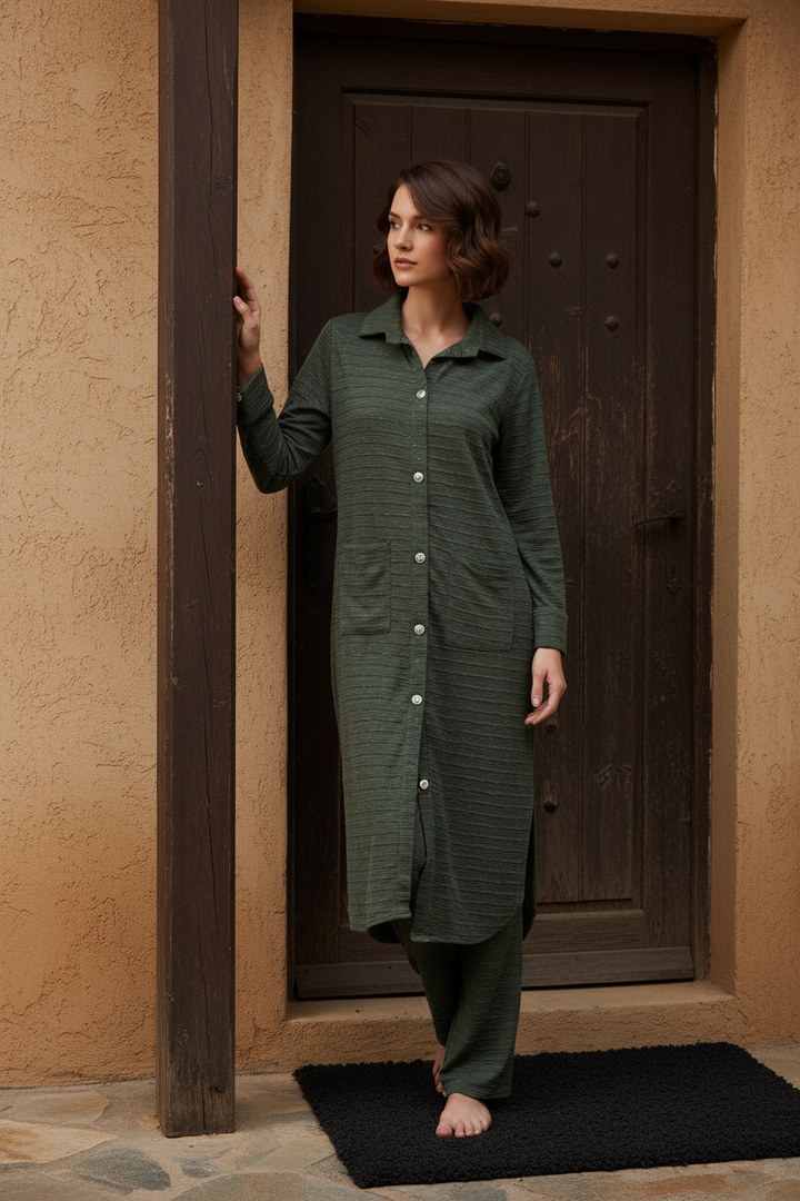 LC02 - GREEN WINTER LYCRA CO-ORD SETS