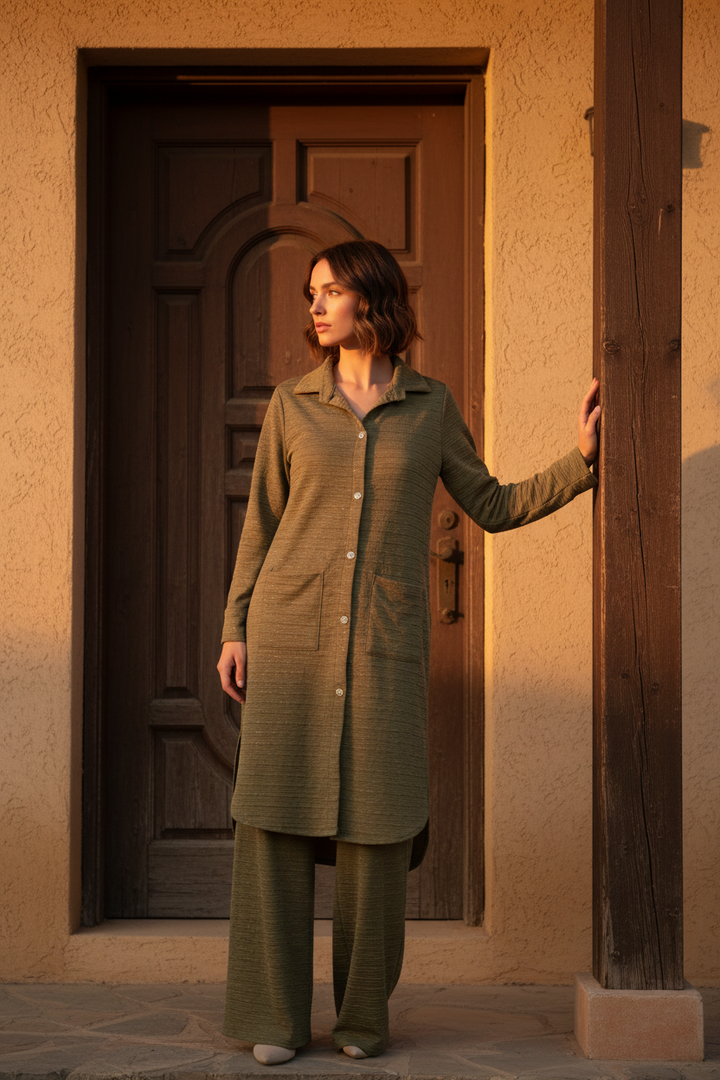 LC06 - LIGHT GREEN WINTER LYCRA CO-ORD SETS