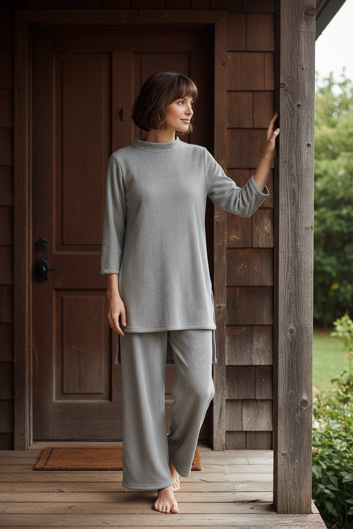 LV02 - LIGHT GREY WINTER STRETCH JERSEY CO-ORD SETS