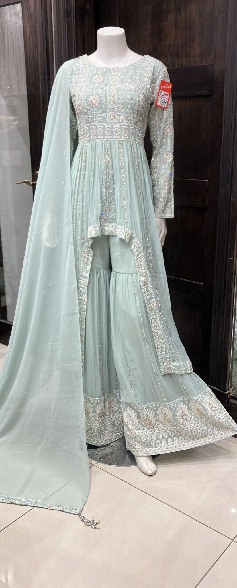 EMBROIDERED GEORGETTE 3 PIECE SUIT 0161A