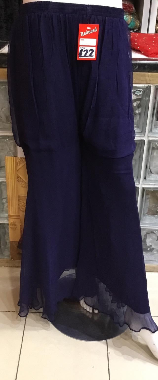 Purple pure chiffon Sharara trousers TS01
