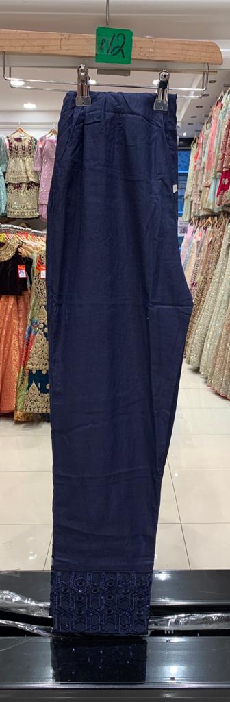 Blue Embroidered trousers TS206