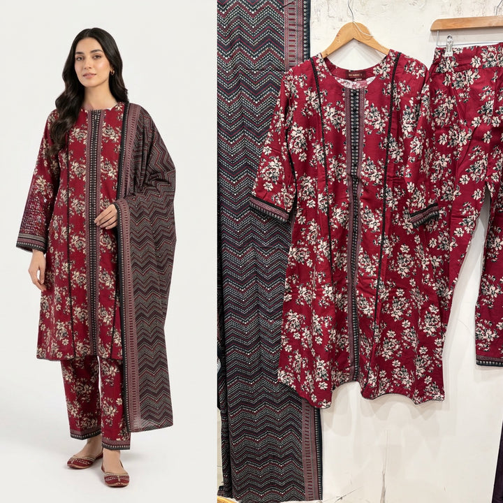 KBS01 Bin Saeed Soft Winter Khadder 3-Piece Suit - East meets west clothing 