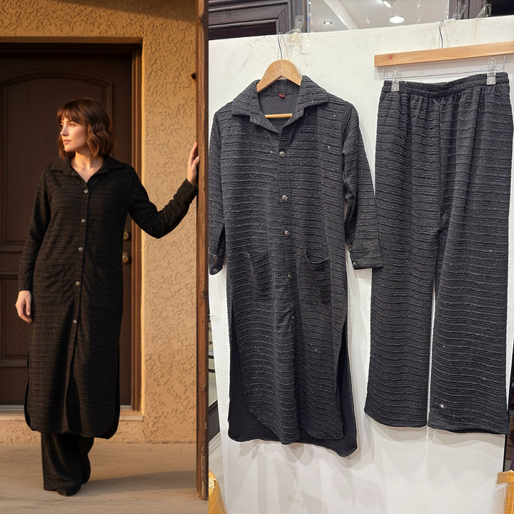 LC05 - BLACK WINTER LYCRA CO-ORD SETS