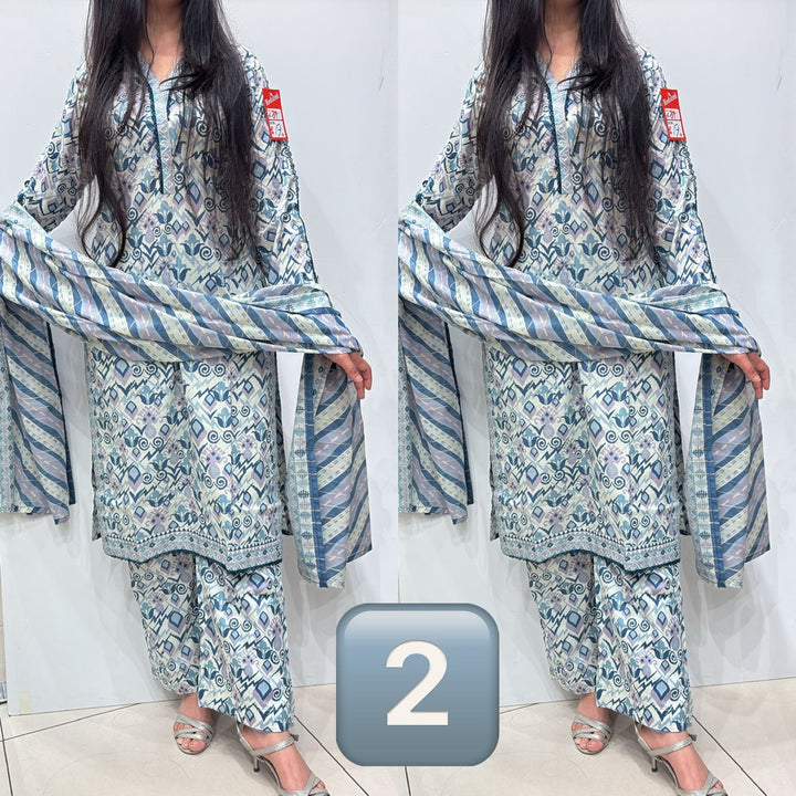 NL02 - Lawn Print 3 Piece Suit