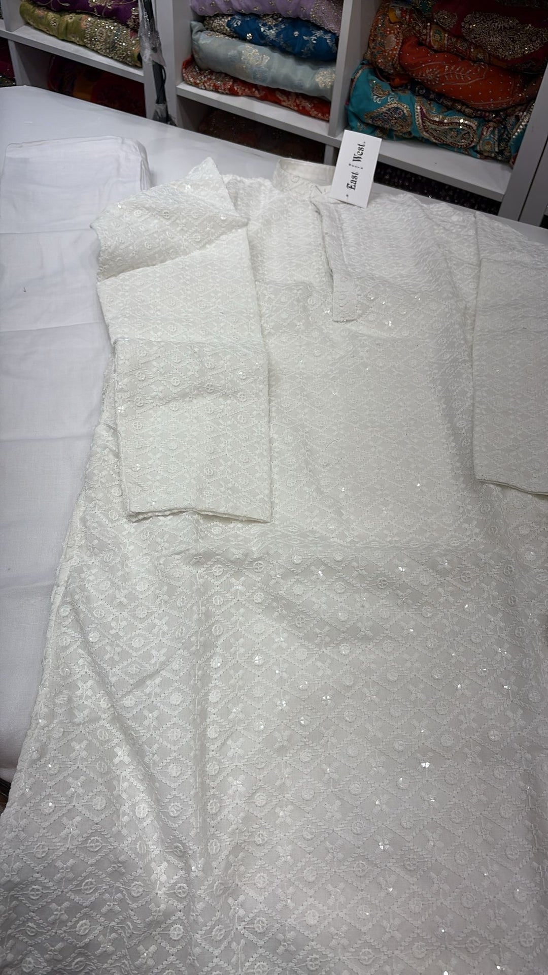 CK729 - White Chikankari Set for Boys and Men