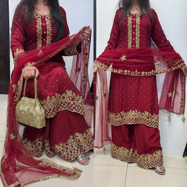 0142H- GEORGETTE FARSHI PALAZZO SUIT