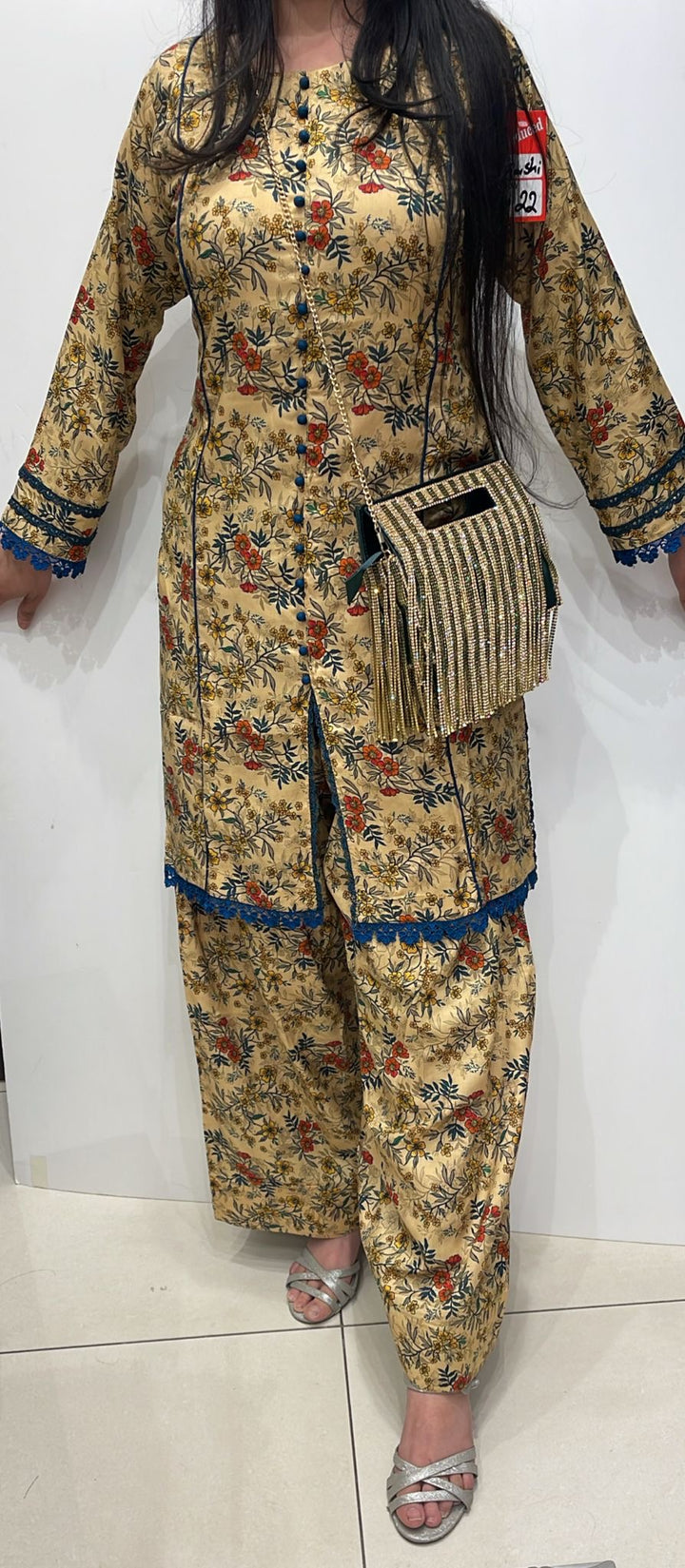 FTO2 - COTTON PRINT FARSHI SHALWAR 2 PIECE SUIT