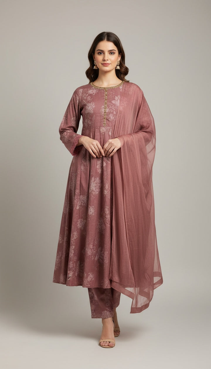 1119A - Embroidered Cotton Linen 3 Piece suit