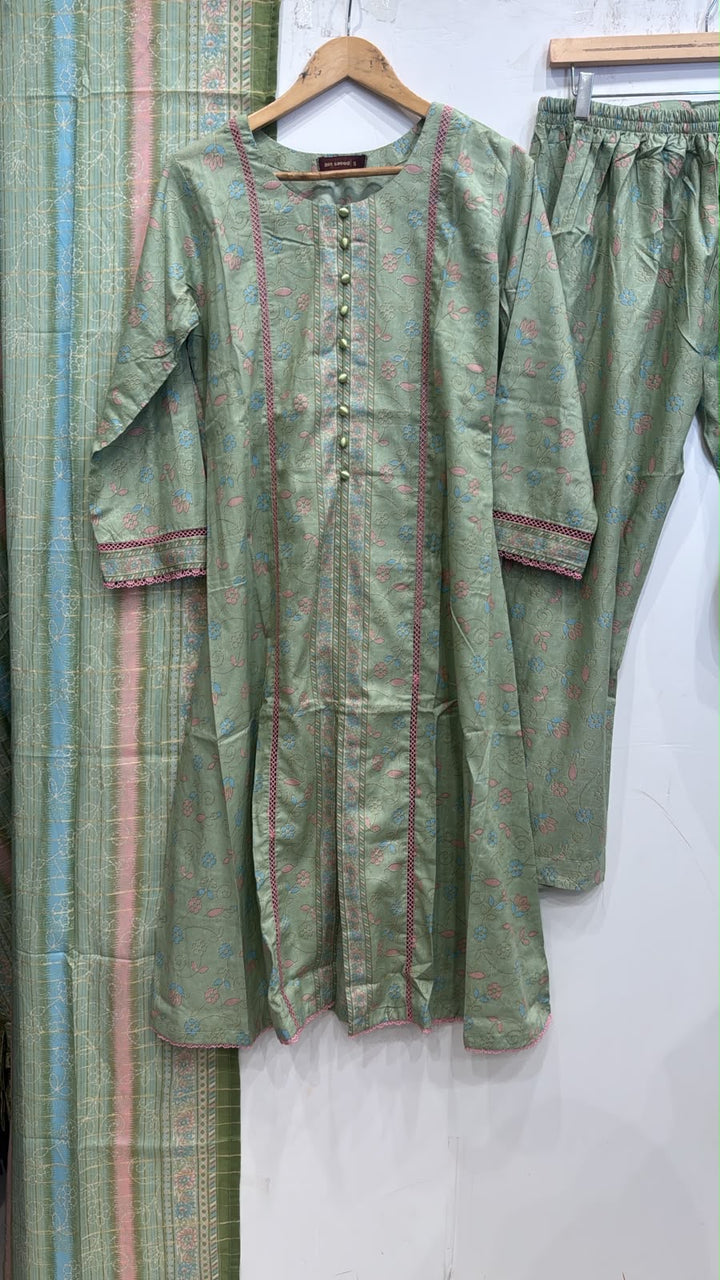 BS03 - BIN SAEED LAWN PRINT 3 PIECE SUIT
