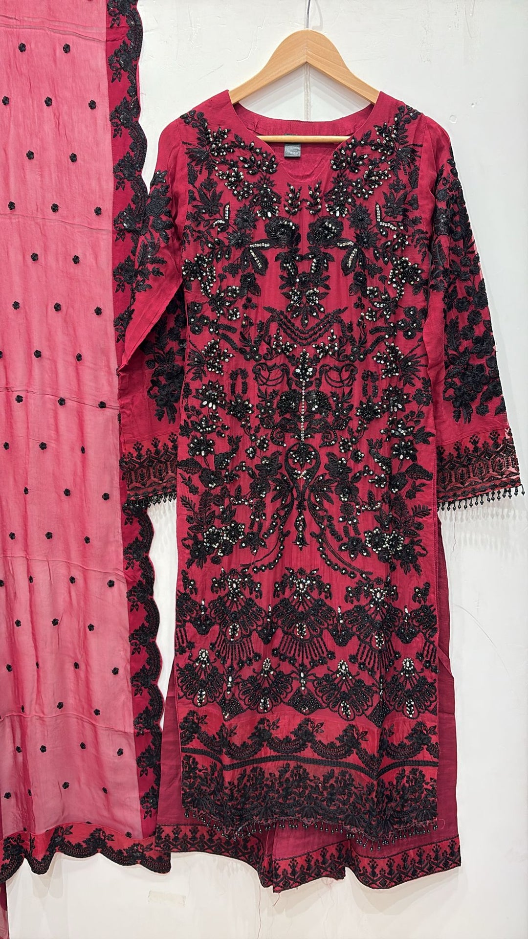 326B- Embroidered Chiffon 3 Piece Suit