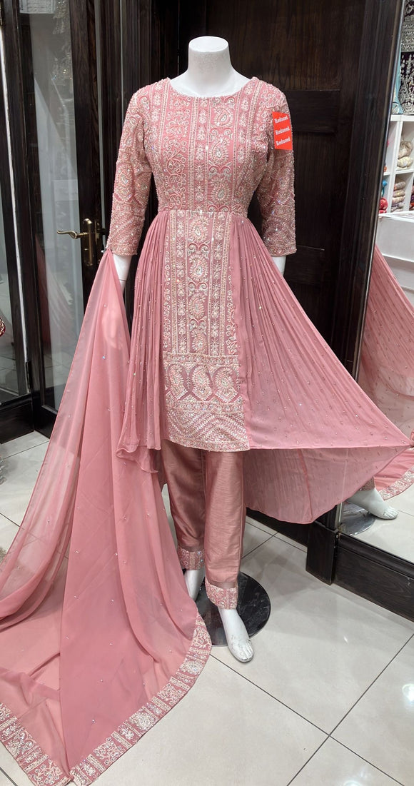 EMBROIDERED GEORGETTE 3 PIECE SUIT 0161C