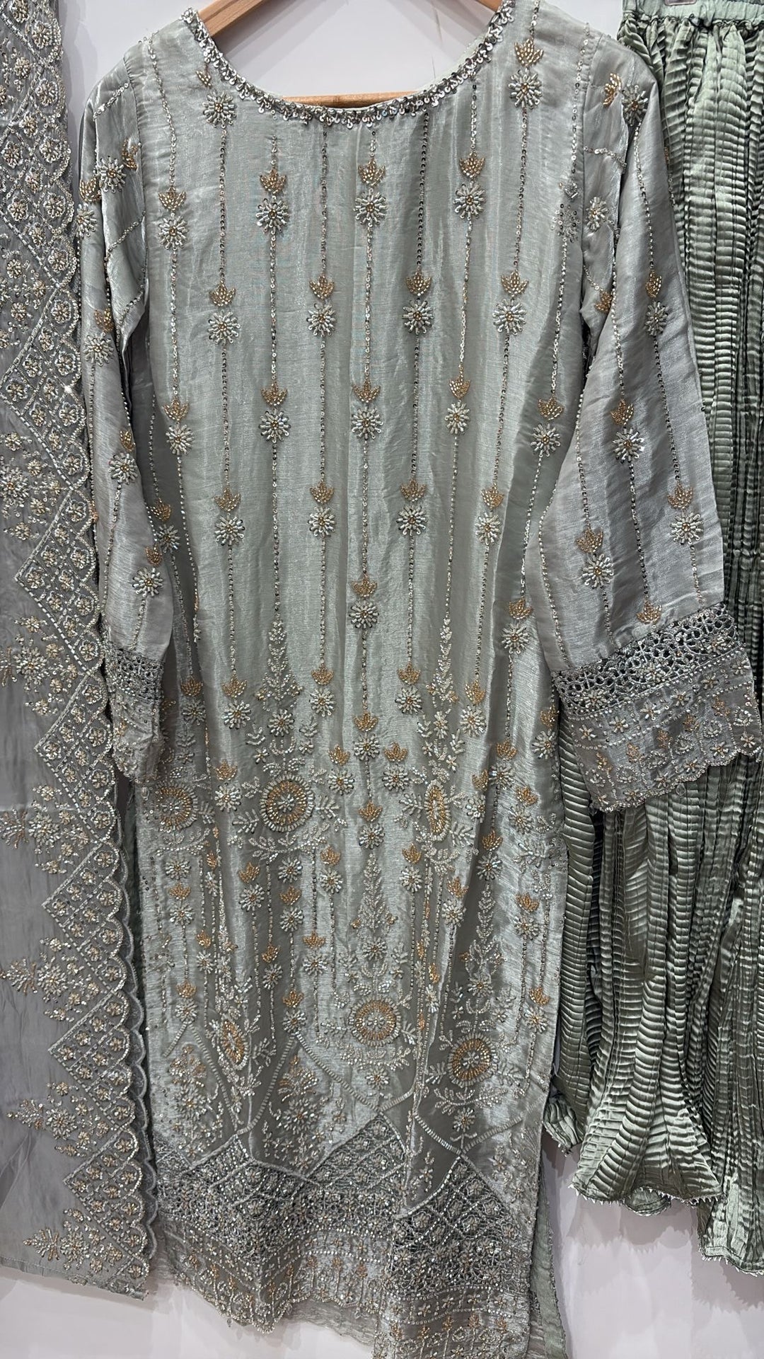 390R- EMBROIDERED & EMBELLISHED SILK SUIT