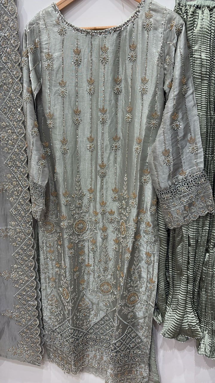 390R- EMBROIDERED & EMBELLISHED SILK SUIT