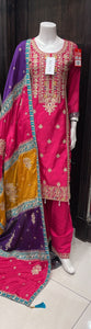 EMBROIDERED RAW SILK 3 PIECE SUIT 397B