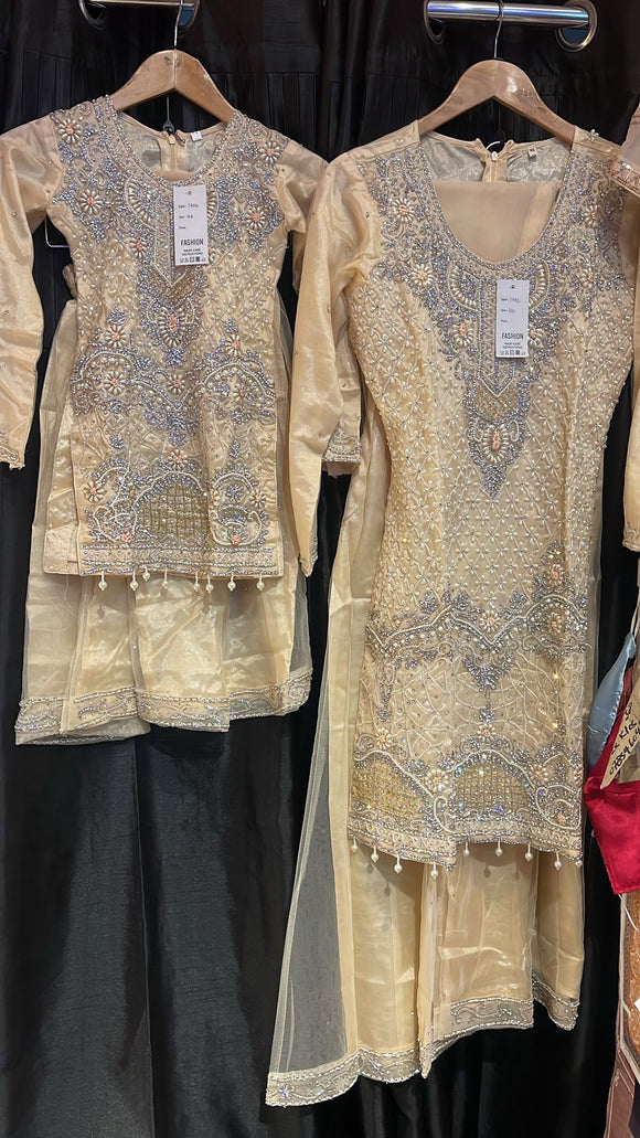 GIRLS EMBROIDERED SHARARA DRESS K644C