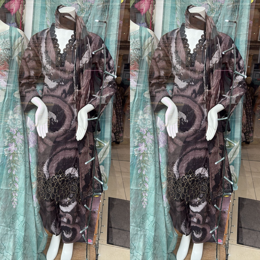 MP01 - Maria B inspired Embroidered Cotton 3pc suit
