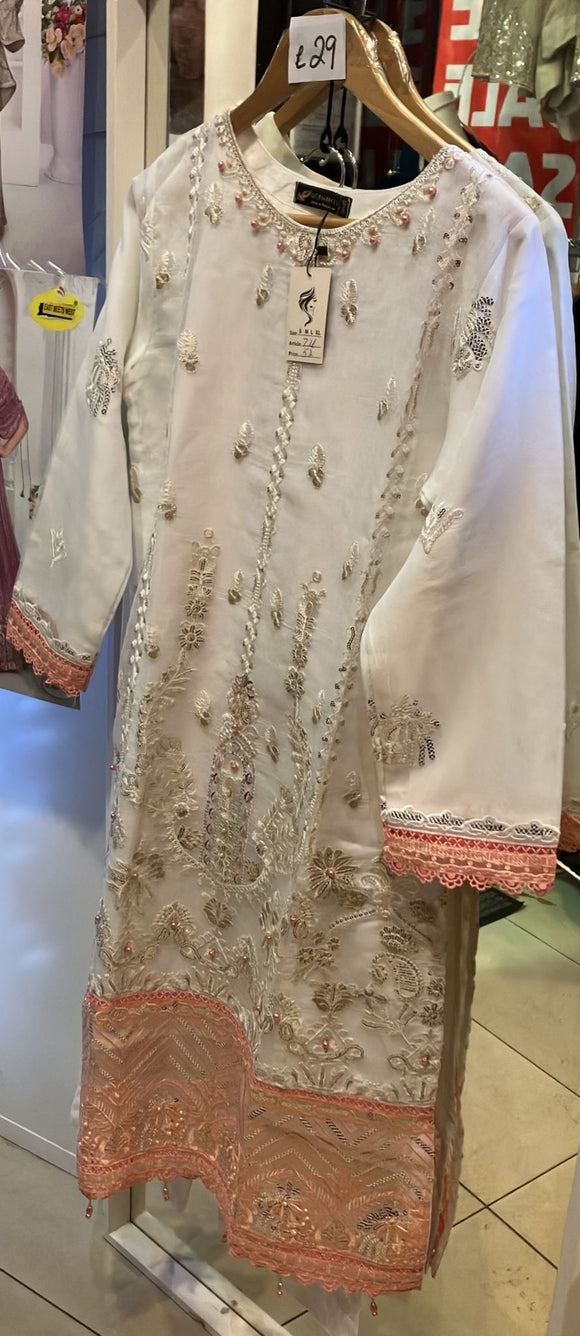 ORGANZA EMBROIDERED 3 PIECE SUIT 224B