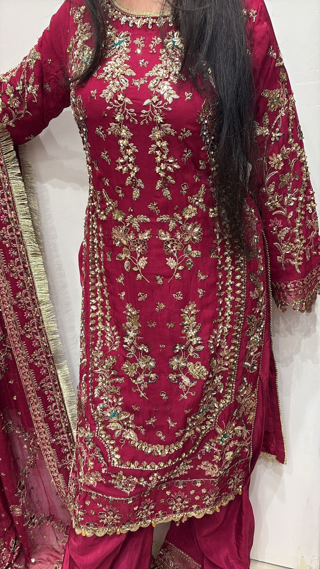 EMBROIDERED & EMBELLDHED 3 PIECE SUIT 349A