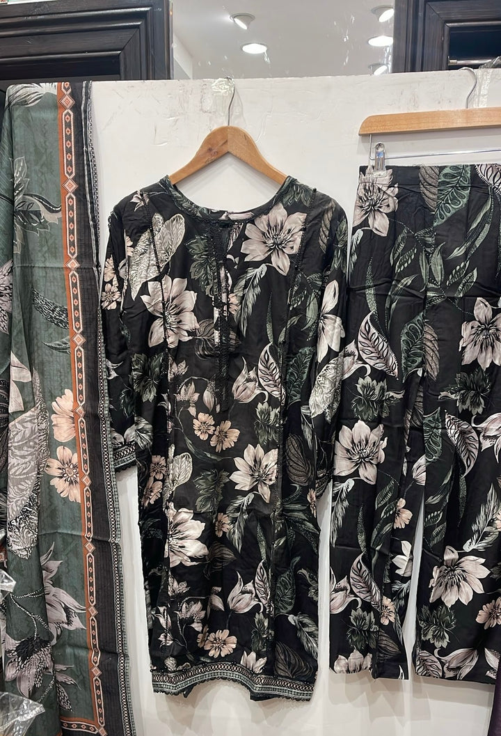 BL03- LINEN PRINT 3 PIECE SUIT