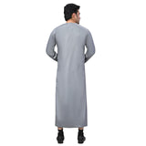 MEN’S GREY SATIN OMANI THOBE - JM221