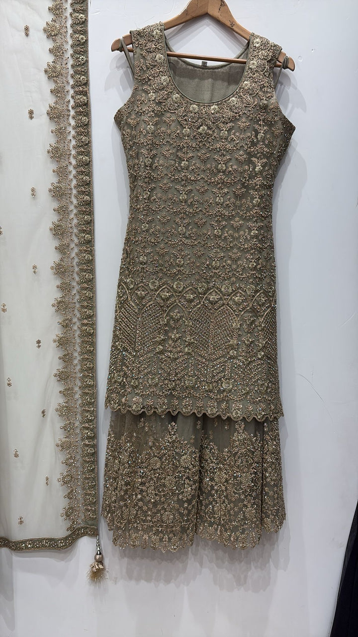 7006A- EMBROIDERED & EMBELLISHED SHARARA SUIT