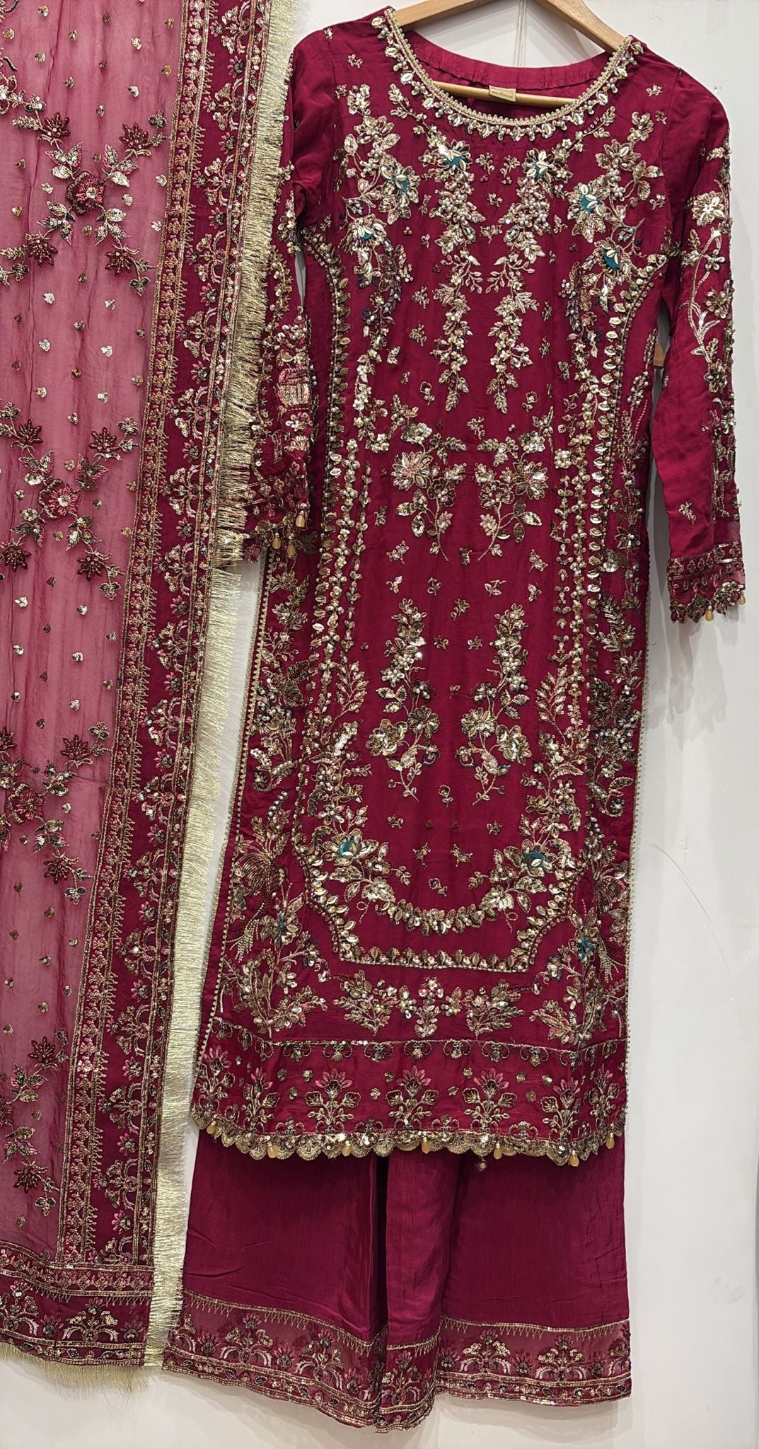 EMBROIDERED & EMBELLDHED 3 PIECE SUIT 349A