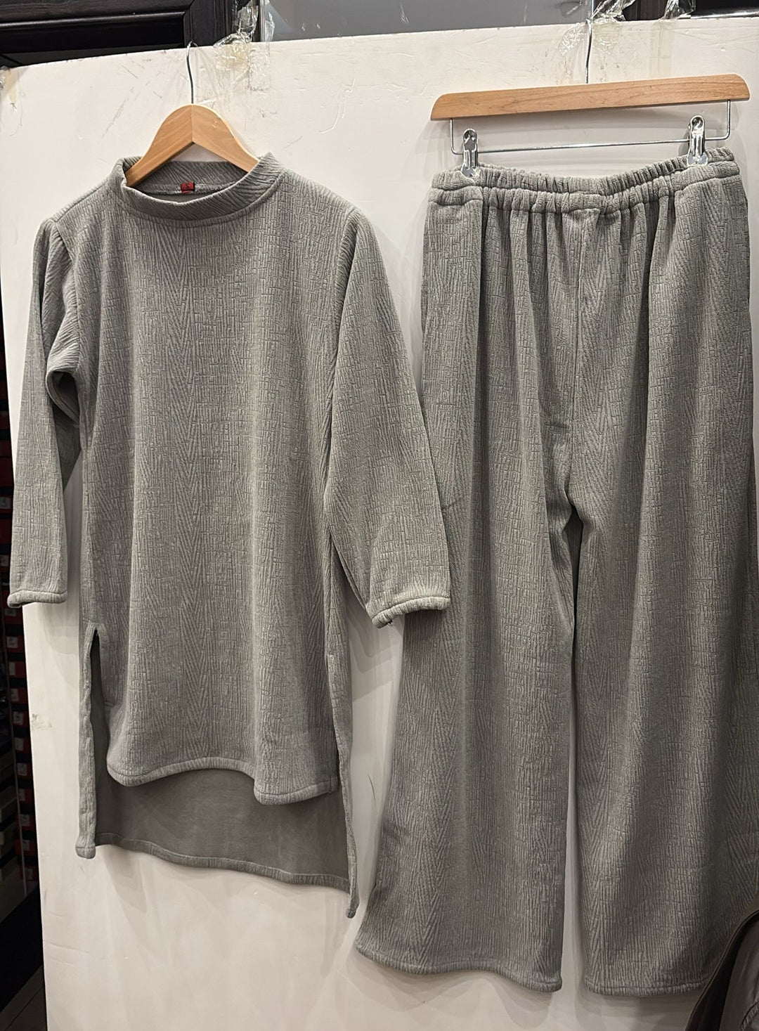 LV02 - LIGHT GREY WINTER STRETCH JERSEY CO-ORD SETS