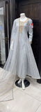 EMBROIDERED NET LONG DRESS 3 PIECE 307F