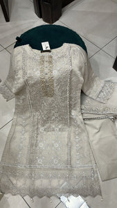 EMBROIDERED ORGANZA 3 PIECE SUIT 43B