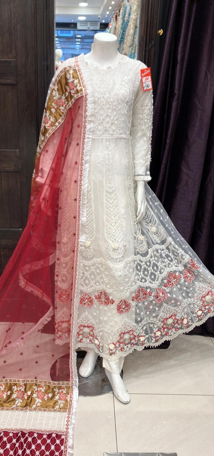 EMBROIDERED & EMBELLISHED NET 3 PIECE SUIT 485D