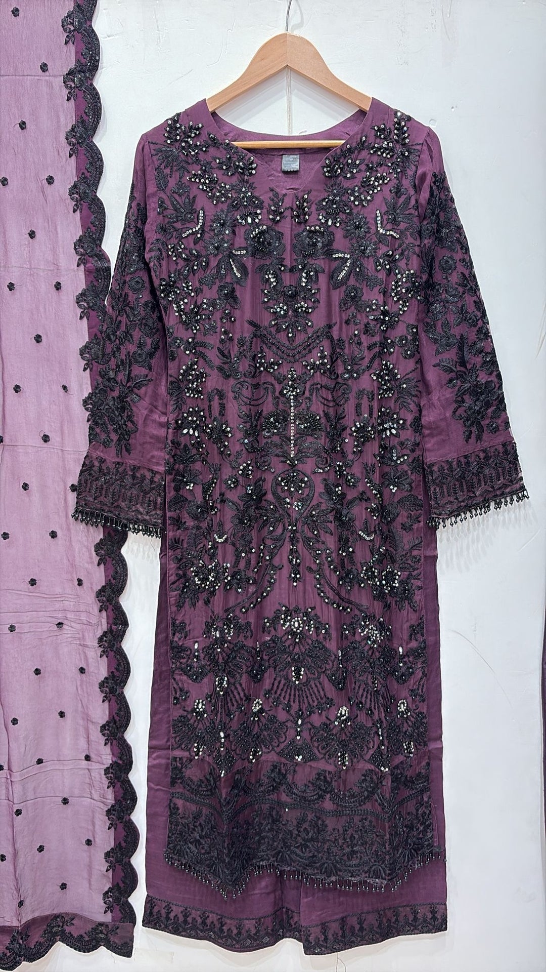 326A- Embroidered Chiffon 3 Piece Suit