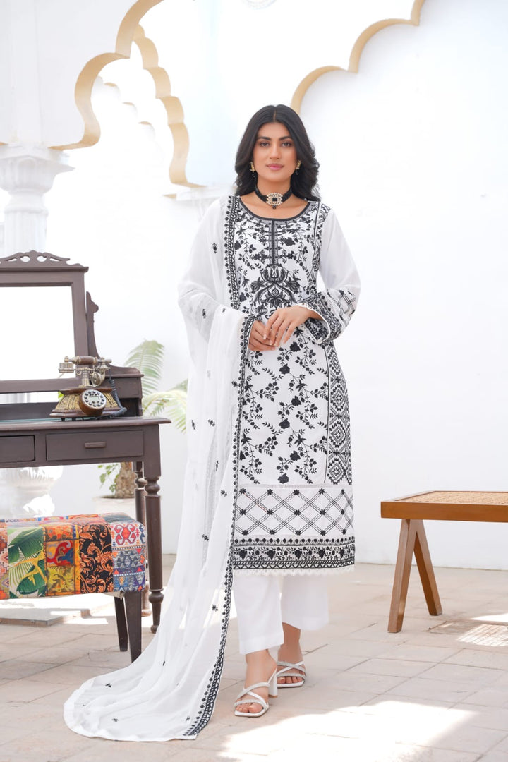 LP09C - EMBROIDERED LINEN 3 PIECE SUIT