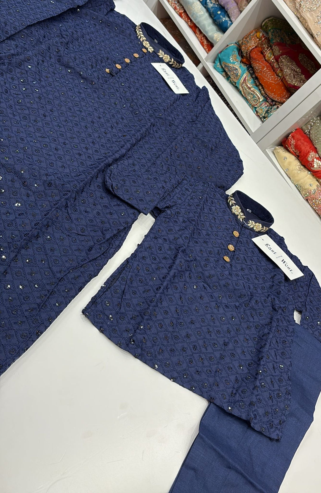 CK725 - Blue Chikankari Set for Boys and Men