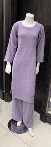 LILAC STRETCH JERSEY VELVET 2 PIECE SUIT SJ01