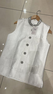 EMBROIDERED JAQUARD SILK WAISTCOAT CW22