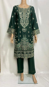 EMBROIDERED LINEN 3 PIECE SUIT 060A