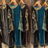 NV41- Embroidered Velvet 3 Piece Suit with Chiffon Dupatta